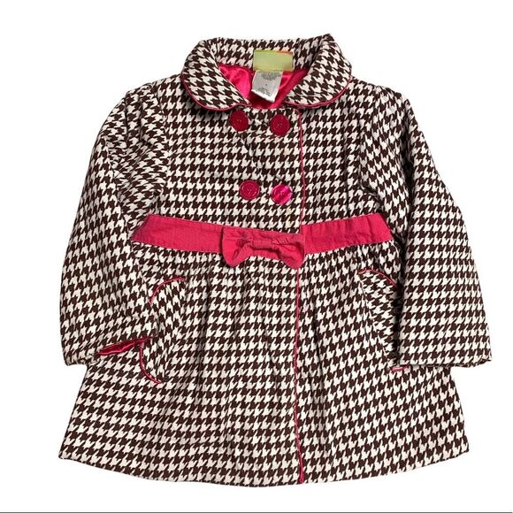 Fall Coat Girls 5 Herringbone Brown Preppy Outerwear Jacket Penelope Mack - Picture 1 of 12